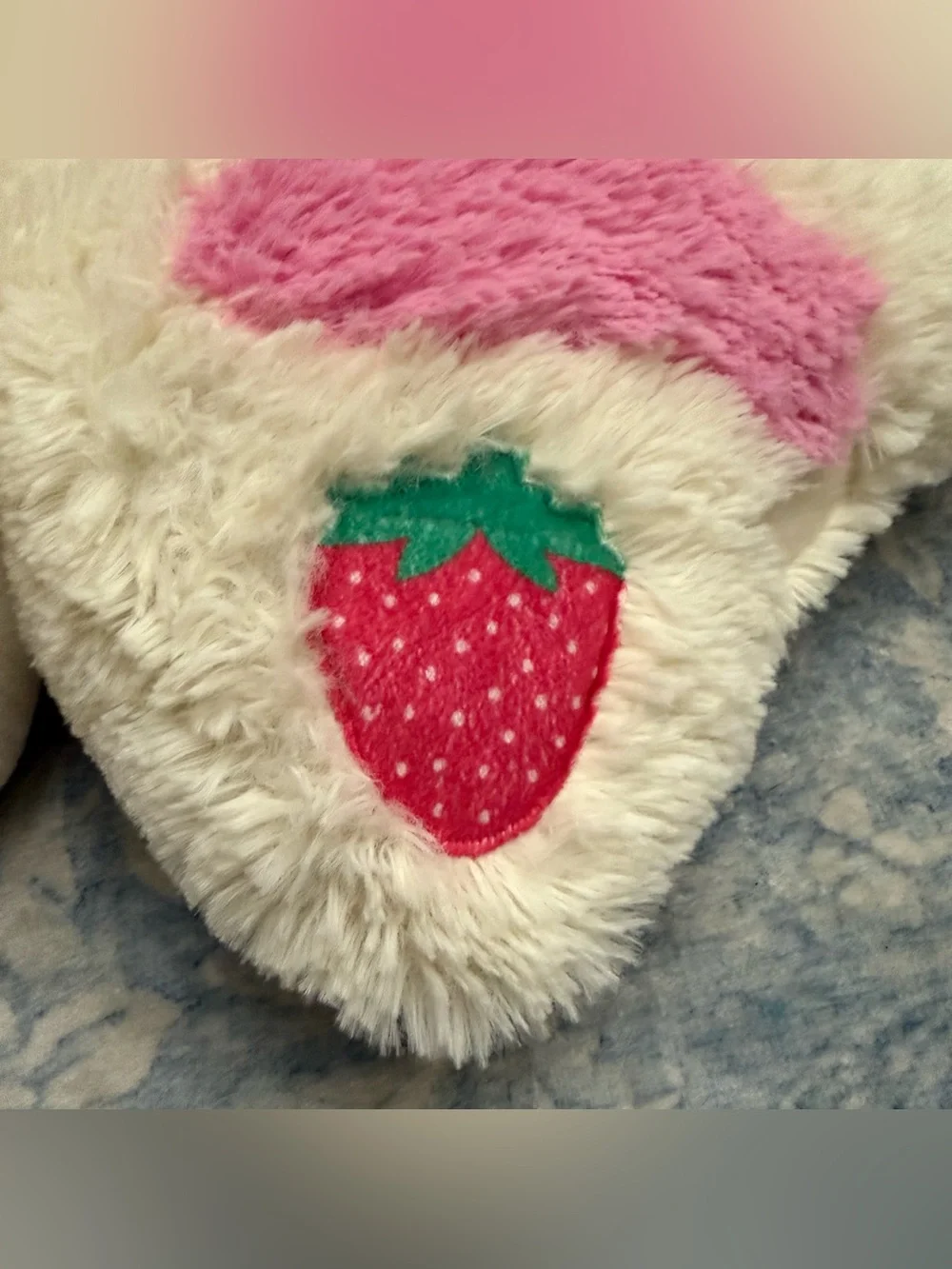 Pillow pet Plush pink strawberry Cow Pet Toy Pink and Cream Soft Stuffed animal